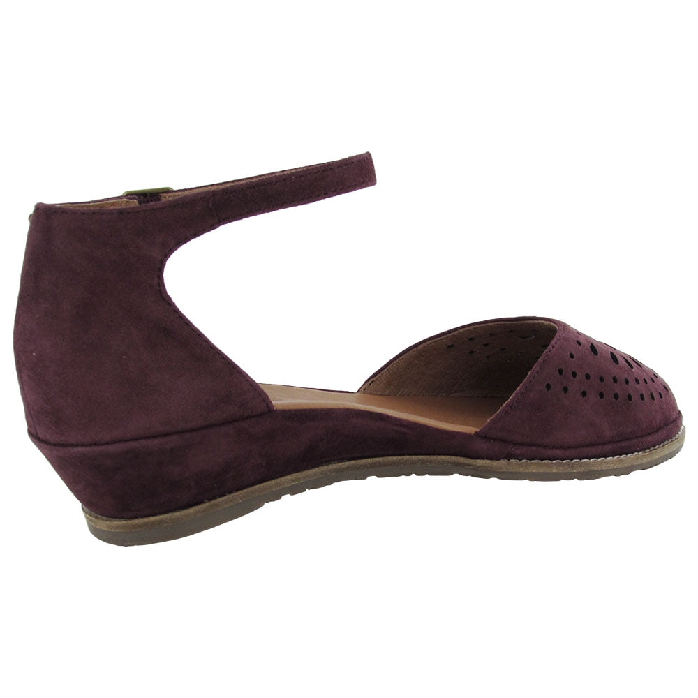 Gentle Souls Womens Naomi Suede Wedge Sandal Shoes, Oxblood, US