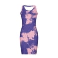 thumbnail image 5 of Besolor Robes d'Été Côtelées pour Femmes Robe Débardeur Imprimée Tendance Col Rond Sans Manches Robe Mini Ajustée Décontractée, 5 of 5