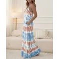 thumbnail image 5 of CHICME Nightgowns for Women Tie-Dye Print Spaghetti Strap Sleeveless Long house Dresses Women Nightshirts & Gowns with Pockets Lighted Blue-XL, 5 of 9
