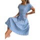 thumbnail image 5 of Lucakuins, vestido de playa de manga corta para mujer, vestido de fiesta plisado con estampado Floral informal de verano, ropa de calle Lucakuins moda, 5 of 7