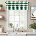 thumbnail image 2 of Green Diamond Plaid Valance Curtain White Geometric Check Abstract Modern Window Valances Rod Pocket Short Curtains Window Treatments for Kitchen Bedroom Bathroom Laundry 60" x 14", 2 of 9