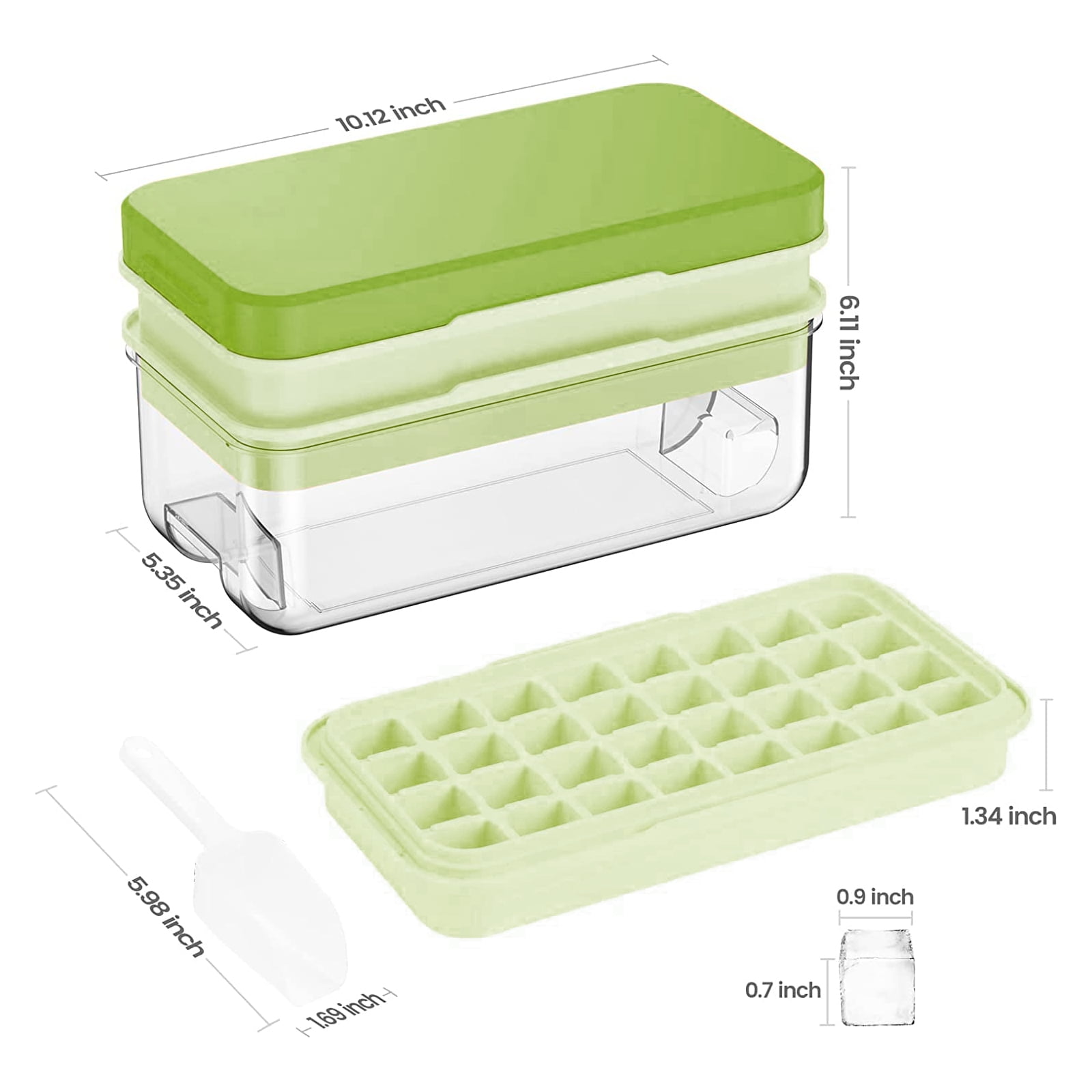 Kitchen Ice Cube Trays 36/144 Cells with Airtight Locking Lid Ice Storage  Container Set Mini Stackable Ice Container for Freezer - AliExpress
