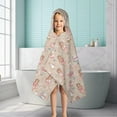 thumbnail image 6 of Beige Princess Unicorn Pattern Hooded Bath Towel，50"x30" for Ages 3 To 12 Kids, Quick Dry Lightweight Soft Microfiber Hood Beach Towel Cover Up for Kids, 6 of 7
