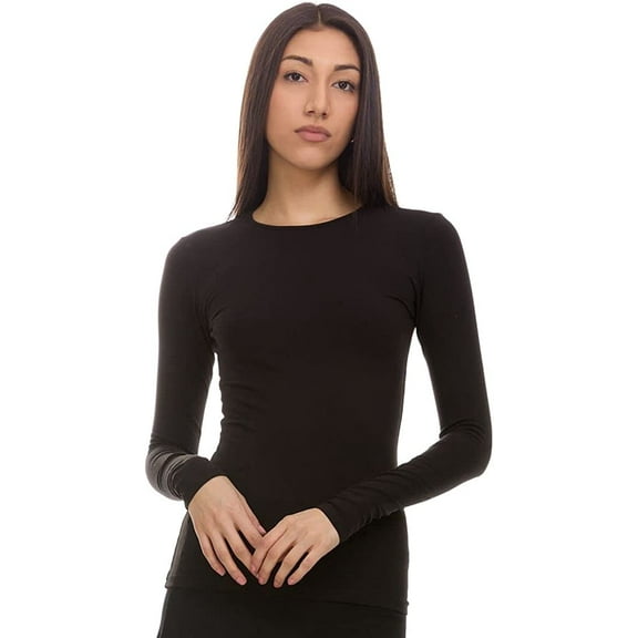 Kiki Riki Women's Cotton Long Sleeve Shell/T-Shirt black x small