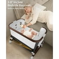 thumbnail image 3 of 4 in 1 Baby Bassinet Bedside Sleeper W/ Wheels,Storage Basket,Adjustable 7 Heights,Mosquito Net,Matress,Breathable Mesh Crib for Infants Toddler,Black, 3 of 7