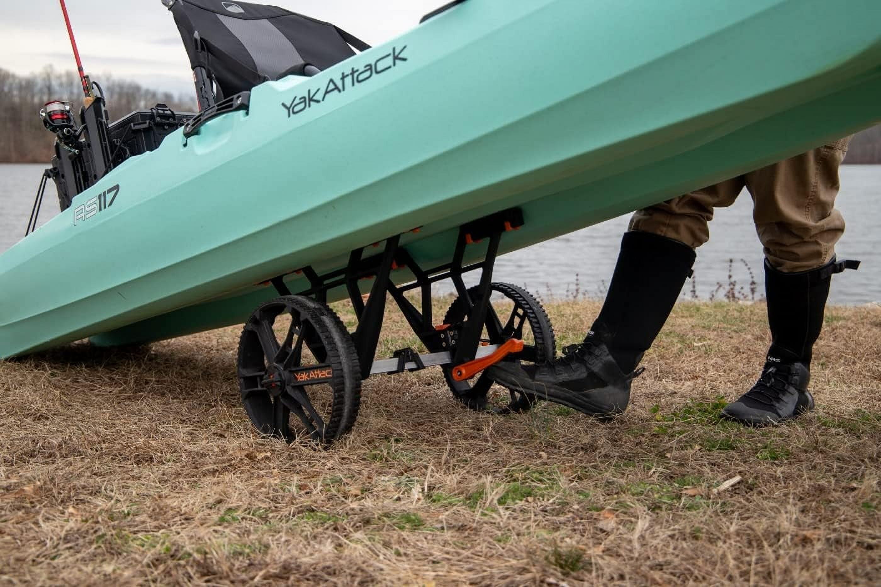 YakAttack TowNStow Bunkster Kayak Cart - Easy Assembly Collapsible Kayak Adjustable Transport Carrier Dolly | Kayak Fishing Accessories
