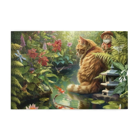500 Piece Cat Garden Critters Jigsaw Puzzle For Adults Challenging Puzzle Game Unique Artwork Home Decor Gift For Puzzle Lovers Fun For Adults