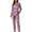 Purple, variant on Womens Printed Pajama Set Long Sleeve Lapel Button Two Piece Comfortable Loungewear