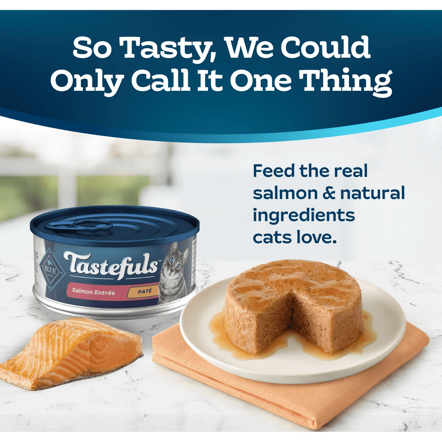 Blue Buffalo Tastefuls Wet Cat Food Paté, Made with Natural Ingredients, Salmon Entrée, 156g