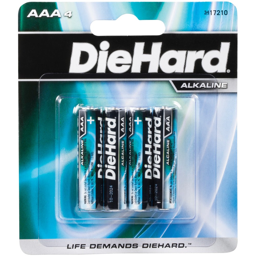 Diehard 411174 1.5Volt AAA Alkaline Batteries, 4Pk