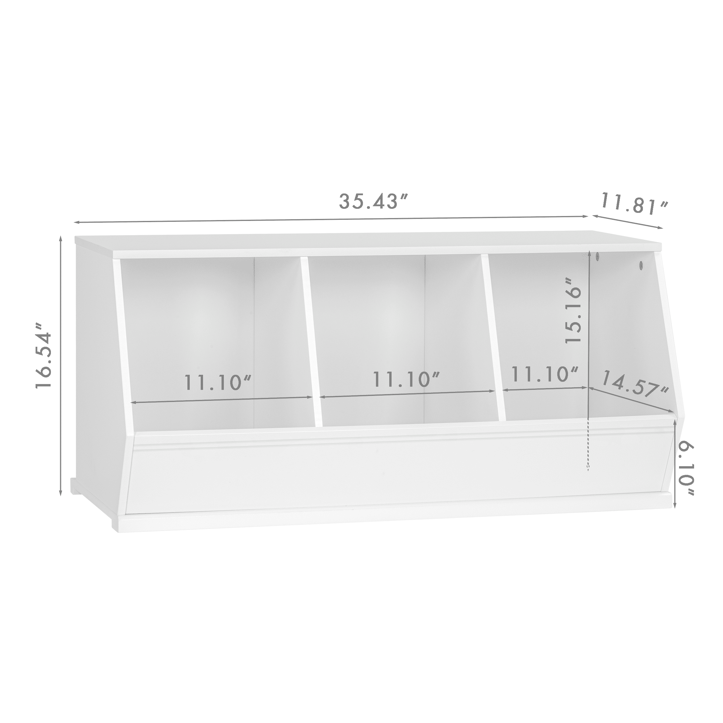 STAROUS Stackable Toy Storage Cabinet, Toy Storage Organizer for Kids, White Wooden Cubby Toy Organizer