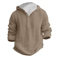 thumbnail image 3 of WOYY Boys Summer Linen Hooded Shirt Long Sleeve Beach Top Breathable Hoodie, Sizes 4-17, 3 of 3
