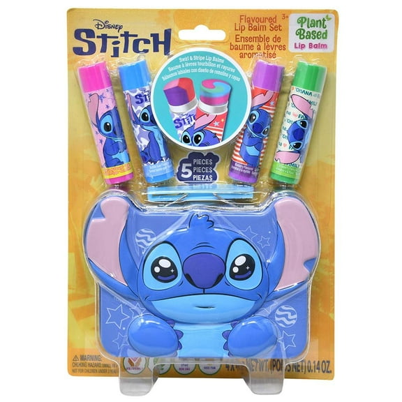 Disney Stitch 4pk Lip Balm with Shaped Tin, girls