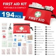 thumbnail image 2 of Mini First Aid Kit for Minor Cuts, Scrapes, Sprains, Burns, 194Pcs Portable Compact First Aid Kit for Home, Car, Travel, Camping and Outdoor Emergencies, Small Size Trauma Kits, 2 of 5