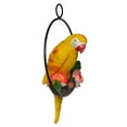 thumbnail image 1 of Guardoinrt Vibrant Resin Artificial Parrot Statue Perch Hanging on Metal Ring Garden Decor Type B 1Set, 1 of 6