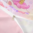 thumbnail image 4 of Metsweet Floral Unicorn Duvet Cover Queen, Watercolor Gradient Flowers Queen Bedding,Pink Reversible,3-Piece,1 Duvet Cover and 2 Pillowcases, 4 of 6