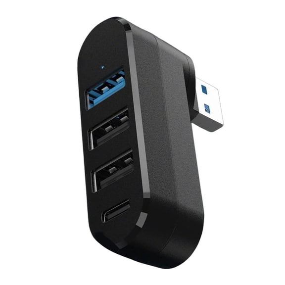 Yammee 4 Port USB Splitter Extender Multiport Adapter with 3 USB Port & 1 USB C Powered Data Port for Laptop Car Desktop