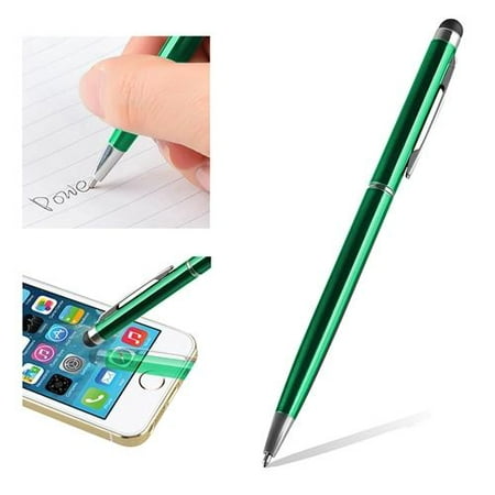 Insten 2in1 Stylus Pen for Touch Screen Universal Dark Green Capacitive with Ball Pen For Tablet CellPhone iPhone XS Max XS 7 8 6s 6 Plus iPad Air Pro Mini Samsung Galaxy S7 S8 S9 S10 S10e Plus