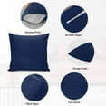 thumbnail image 5 of Decorative Throw Pillow Covers 20x20 Inch Set of 2 Navy Blue Home Decor Pillow Cases for Couch, Solid Color Cushion Case for Living Room Bedroom Bed Car Chair, 5 of 9
