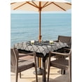 thumbnail image 3 of Outdoor Tablecloth with Umbrella Hole for Patio/Picnic/Party/Camping, Retro Flowers Waterproof Table Cloth Square Cover Washable, Boho Ethnic Retro Abstract Florals Grid (54"x 54"), 3 of 8