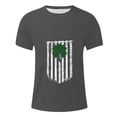 thumbnail image 2 of Men's St. Patrick's Day Shamrock American Flag Graphic Short Sleeve Crew Neck T-Shirt, 2 of 4
