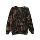 thumbnail image 2 of Sudaderas con estampado de letras para mujer, jerseys de cuello , suéter informal de manga larga, camisetas con teñido anudado a , suéte 3 litros Yinane Sudaderas de mujer, 2 of 5