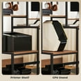 thumbnail image 5 of HOMCOM Computer Desk with Monitor Stand 4-Tier Shelf Home Office Desk Brown, 5 of 8