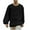 Black, variant on qolati Long Sleeve Shirts for Men Crewneck Puff Sleeve Casual Shirts Cotton Linen Solid Color Blouse Loose Spring Summer Vacation Beach Tops