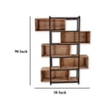 thumbnail image 5 of Ramy Accent Bookcase, Zig Zag Design, 90 Inch Black Metal, Gray Brown, 5 of 5