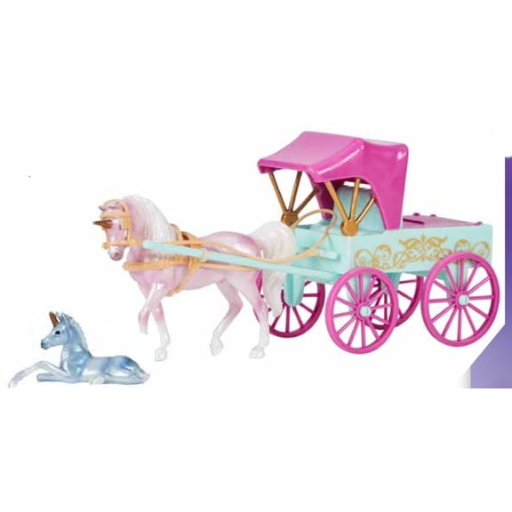 Breyer Stablemates #10666 Unicorn Magic Carriage and Foal Playset - Brand New!