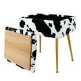 thumbnail image 3 of Velvet Storage Footrest Stool Ottoman Square Modern Upholstered Vanity Footstool Side Table Seat Dressing Chair with 4 Golden Metal Legs（Cow Pattern）, 3 of 10
