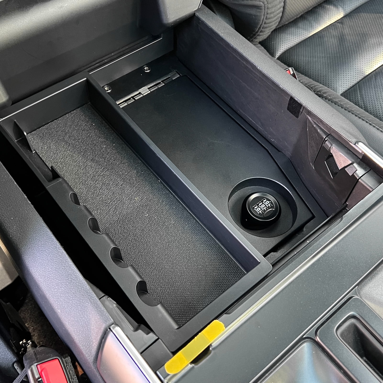 3mirrors Center Console Safe Gun Safe Box with Springs Hinge Compatible with 2021-2024 Ford F150, 2022-2024 F150 Lightning