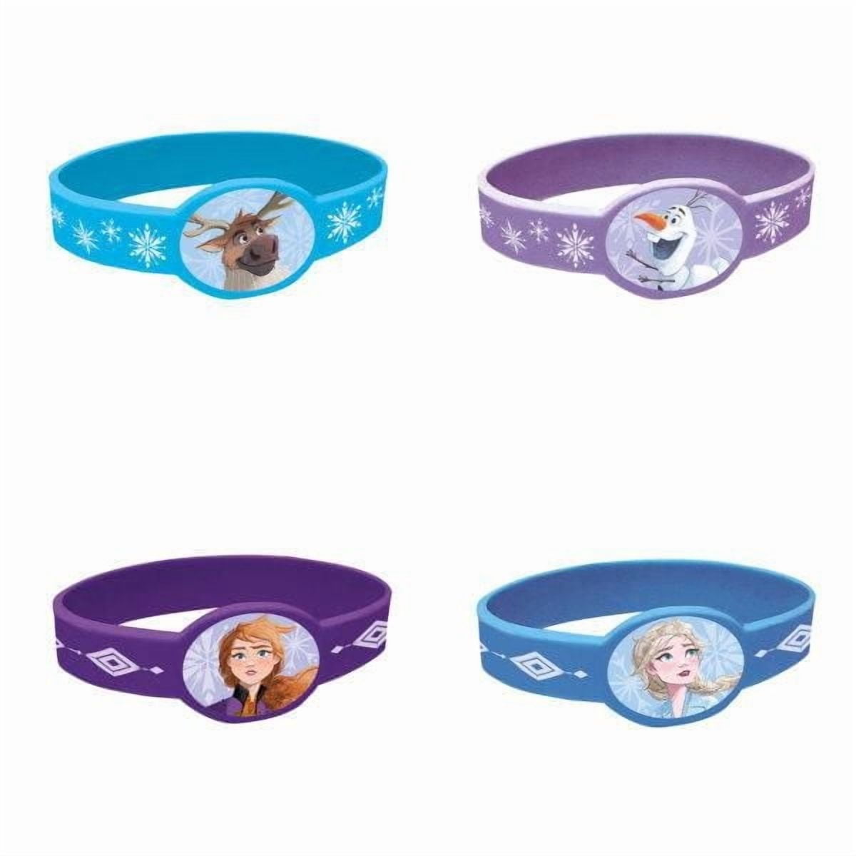 Disney Frozen 2 Stretchy Bracelets, 4CT, Each measures 2.5" x 2.5" x 1"