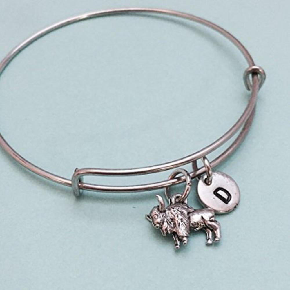 charm bangle hippo charm bracelet personalized bracelet initial bracelet Hippo bangle expandable bangle monogram