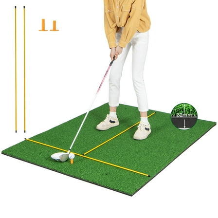 Costway 5 x 4 FT Golf Hitting Mat Artificial Indoor Outdoor Turf Golf Training Mat 32 mm