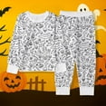 thumbnail image 2 of TBWNWG Boys Sleepwear Robes Comfortable Long Sleeve Pajamas Set for Home Relaxation DIY Halloween Print for Ages 2-10 Everyday,Sizes 3-4 Years, 2 of 3