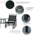 thumbnail image 4 of Outsunny Outdoor Glider Chairs with Coffee Table, Patio 2-Seat Rocking Chair Swing with Breathable Sling for Backyard, Garden and Porch, Black, 4 of 9
