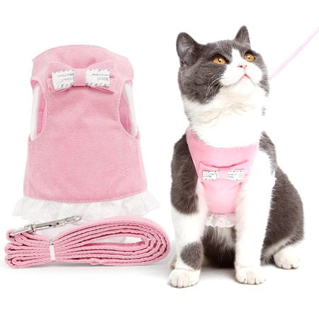 APPIE Pet Harness Leash Cute Lovely Bowknot Outdoor Cat Harness with Pet Leash