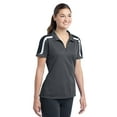 thumbnail image 4 of Sport-Tek Ladies Tricolor Shoulder Micropique Sport Wick Polo-M (Iron Grey/Black/White), 4 of 6