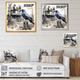 thumbnail image 4 of Designart "Haunted Victorian Courtyard with Raven II" Animals Framed Wall Art - Traditional Blue Raven Hallway Framed Wall Art Decor, 4 of 6