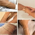 thumbnail image 4 of DESIGNICE Waterproof Gold Bracelets Set for Women Trendy,Dainty 14K Real Gold Plated Jewelry Fashion Stackable Tennis Beaded Figaro Herringbone Paperclip Link Bracelet Pack Stack Gifts for Women 6Pcs, 4 of 4