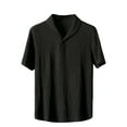 thumbnail image 4 of Men's 2 Piece Outfits Summer Short Sleeve Shirts and Pants Sets Solid Color Tracksuits Sports Suits, 4 of 9