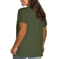 thumbnail image 3 of Green Women's Short Sleeve T-shirt, Women'S Casual Solid Color Cotton Tops Round Neck Short Sleeve Tops Shirts Loose Shirts T Shirts Casual Loose Tops,Women's Short sleeve T-shirt XL, 3 of 9