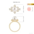 thumbnail image 5 of ANGARA South Sea Cultured Pearl Flower Ring with Diamonds in 14K Yellow Gold for Women | June Birthstone, Birthday, Anniversary, Jewelry Gift for Women | Pearl Ring, 5 of 8