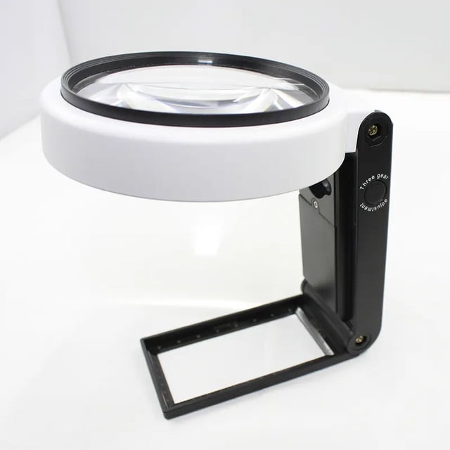Lupa iluminada YONGSHENG 30X 40X con luz y soporte diseño plegable con 18 LED para trabajo cercano