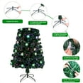 thumbnail image 4 of QXDRAGON Pre-Lit Fiber Optic Artificial Christmas Tree, with Multicolor Led Lights and Snowflakes (Green,7FT), 4 of 10