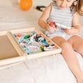 thumbnail image 2 of Melissa & Doug 18-Piece Wooden Take-Along Tabletop Town, 4 Rescue Vehicles, Play Pieces, Bridge, 2 of 6