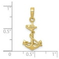 thumbnail image 2 of 11mm 10k Solid Yellow Gold 3-d Nautical Ship Mariner Anchor With Rope Pendant Necklace Pendant for Women, 2 of 2