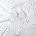 thumbnail image 4 of Womens Swimsuits Elegant Solid Two Piece Separate Bikini Set Cut High Waist Beachwear White Women Bathing Suits M, 4 of 6