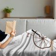 thumbnail image 3 of Cigar Soft Flannel Fleece Throw Blanket, Gentleman with Mustache Top Hat Umbrella Retro Bike and Smoking a Cigar, Cozy Plush for Indoor and Outdoor Use, 50" x 60", Brown Beige and White, by Ambesonne, 3 of 5